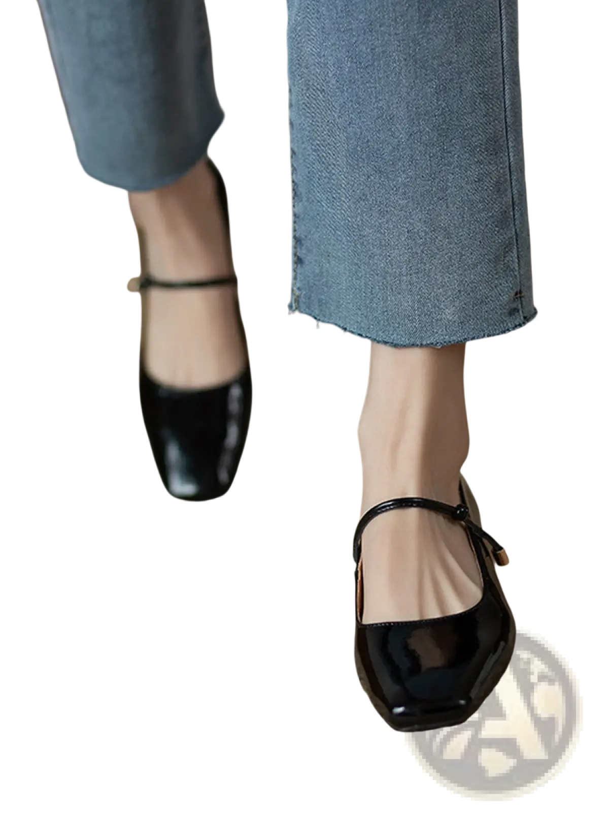 Square Toe Mary Jane Patent Leather Block Heels