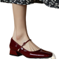 Square Toe Mary Jane Patent Leather Block Heels
