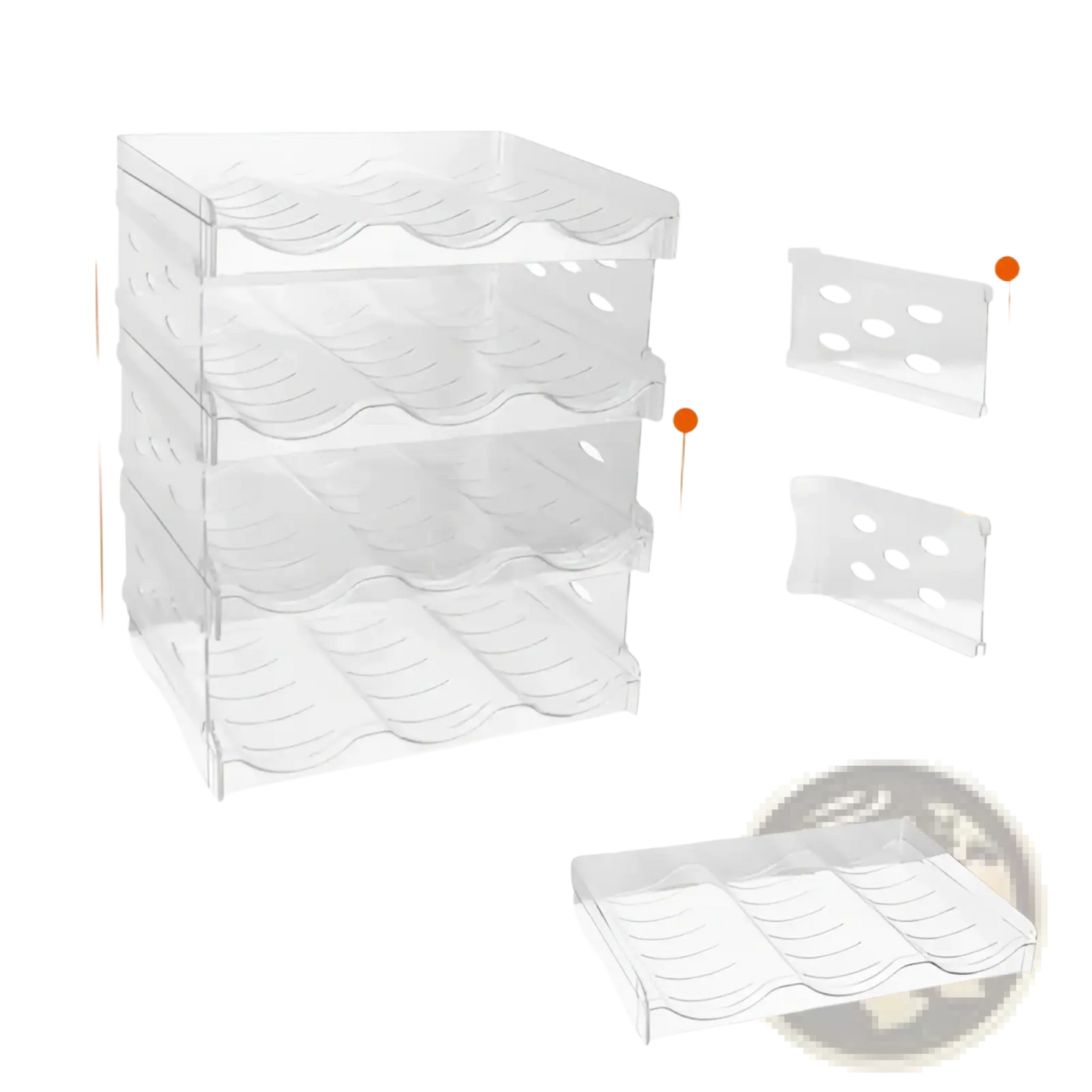 Stackable 12 Bottle Storage Rack 4 Tier Water Bottle Holder