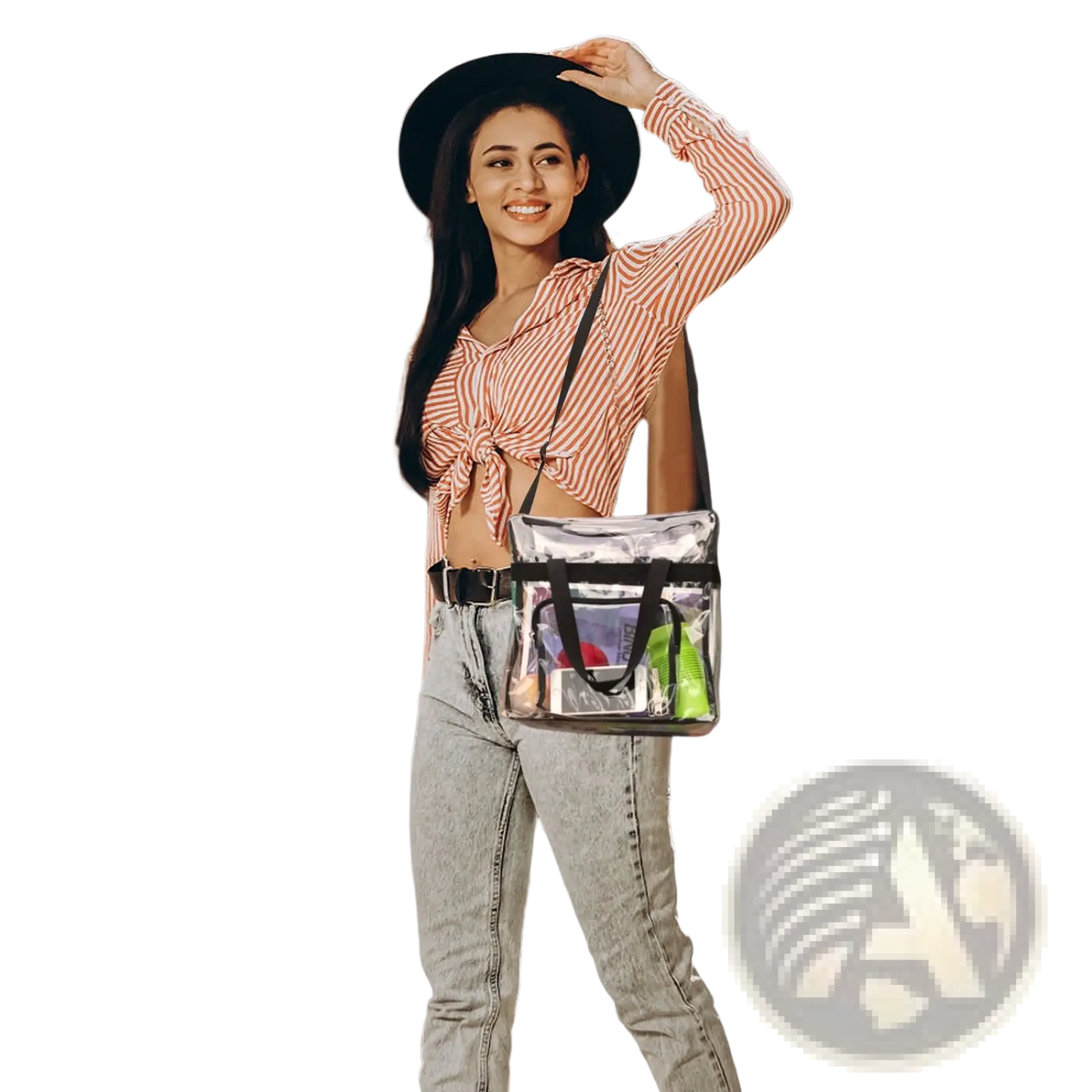 Stadium Approved Clear Crossbody Bag with Mesh Pockets