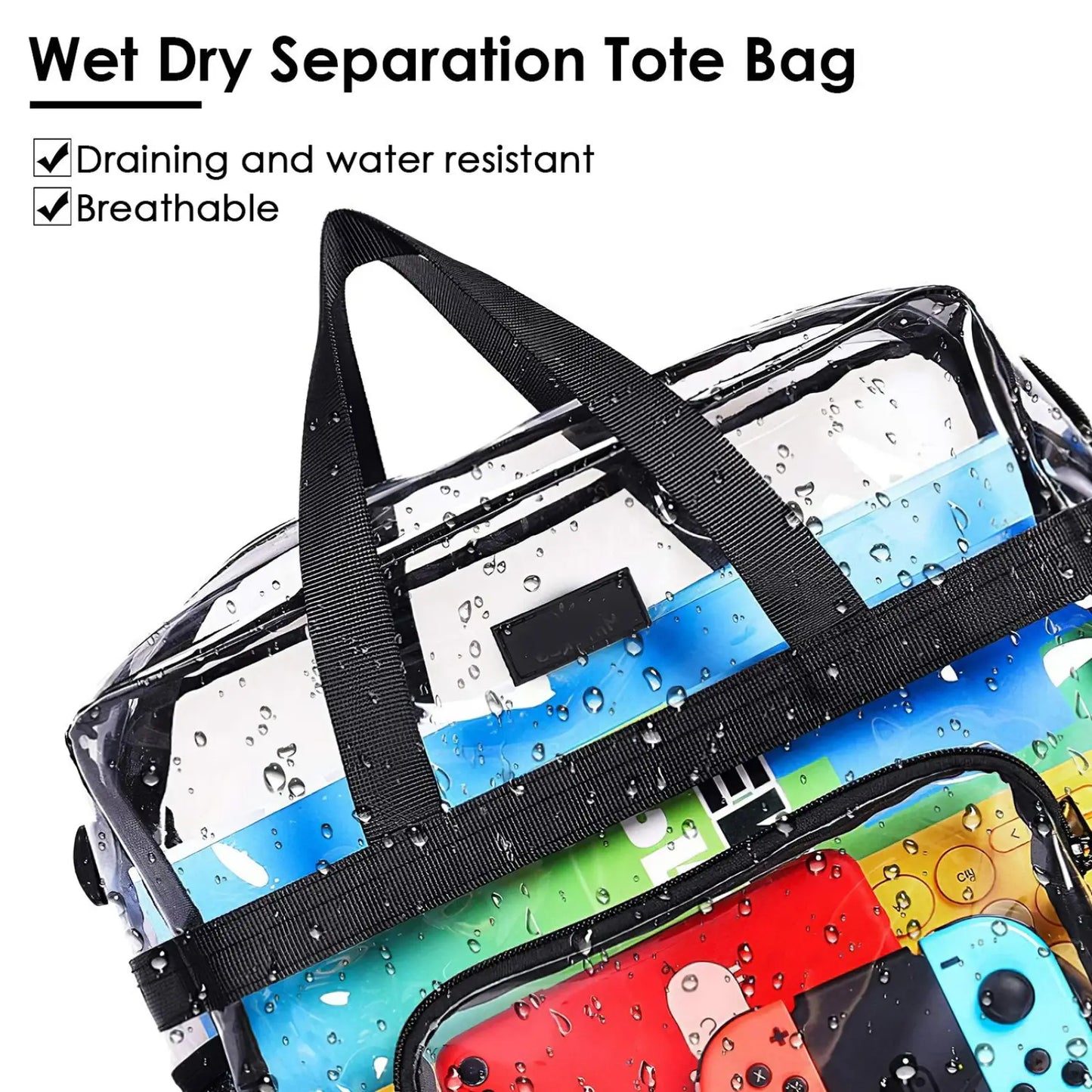 Stadium Approved Clear Crossbody Bag with Mesh Pockets