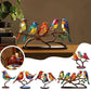 Vibrant Stained Glass Birds on Branch Figurine Home Decor