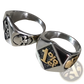 Stainless Steel 1%er Skull and Signet Biker Rings