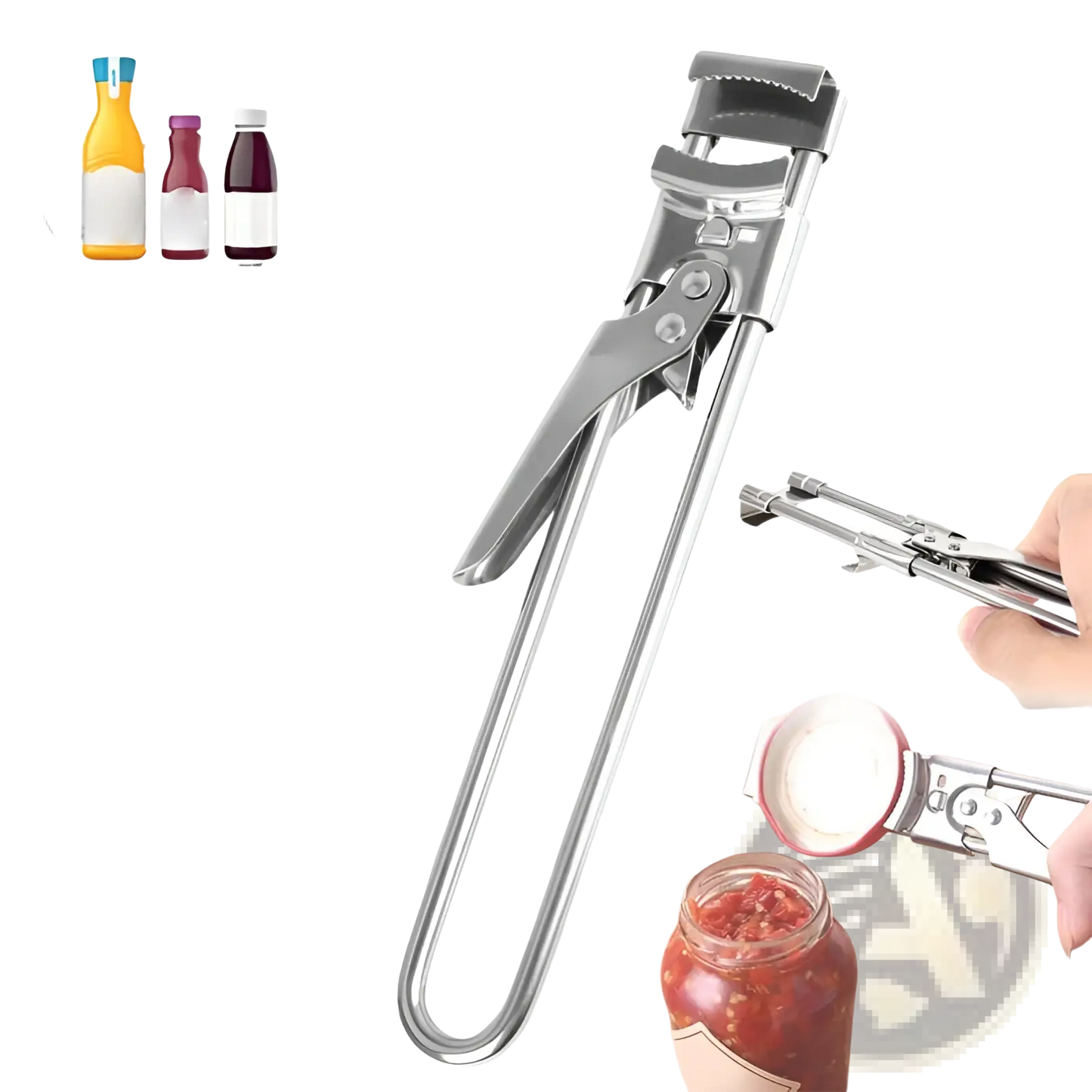 Stainless Steel Adjustable Jar and Bottle Opener