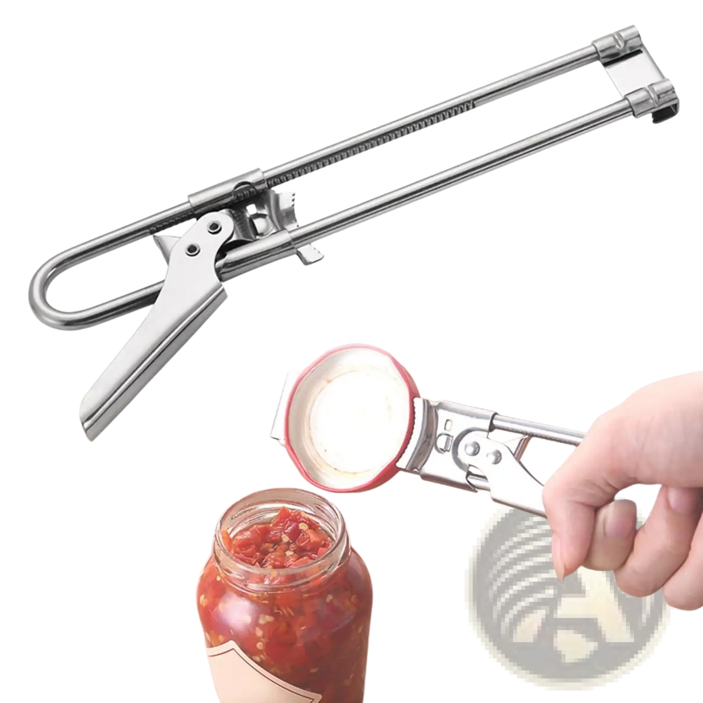 Stainless Steel Adjustable Jar and Bottle Opener