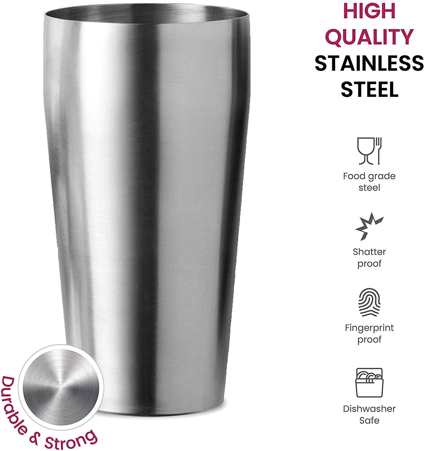 Conjunto de coqueteleira de aço inoxidável com 7 peças 