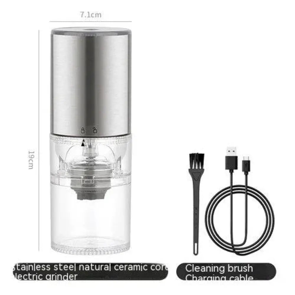 Premium Stainless Steel Electric Coffee Grinder with Glass Base