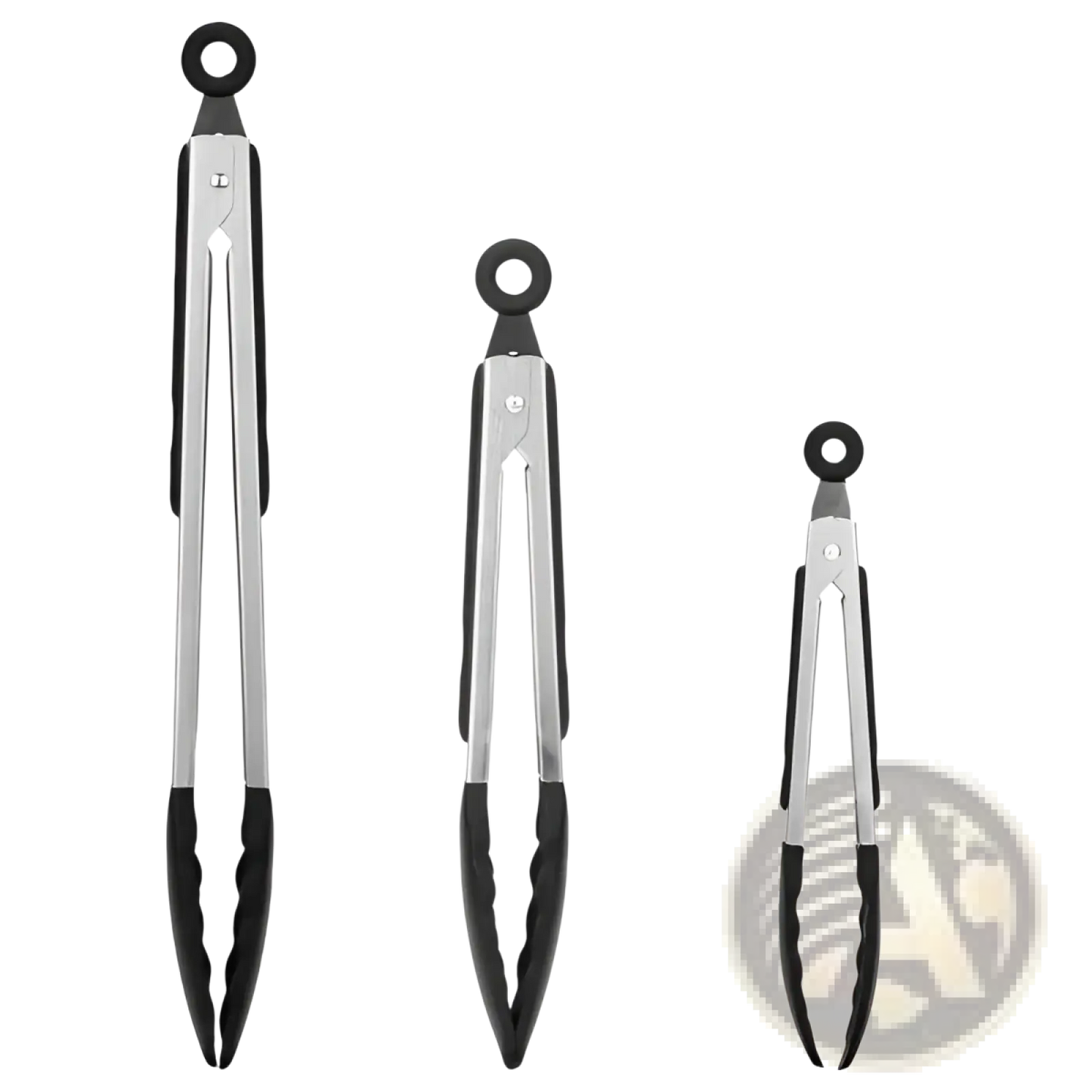Stainless Steel Kitchen Tongs with Silicone Tips 3 Pack