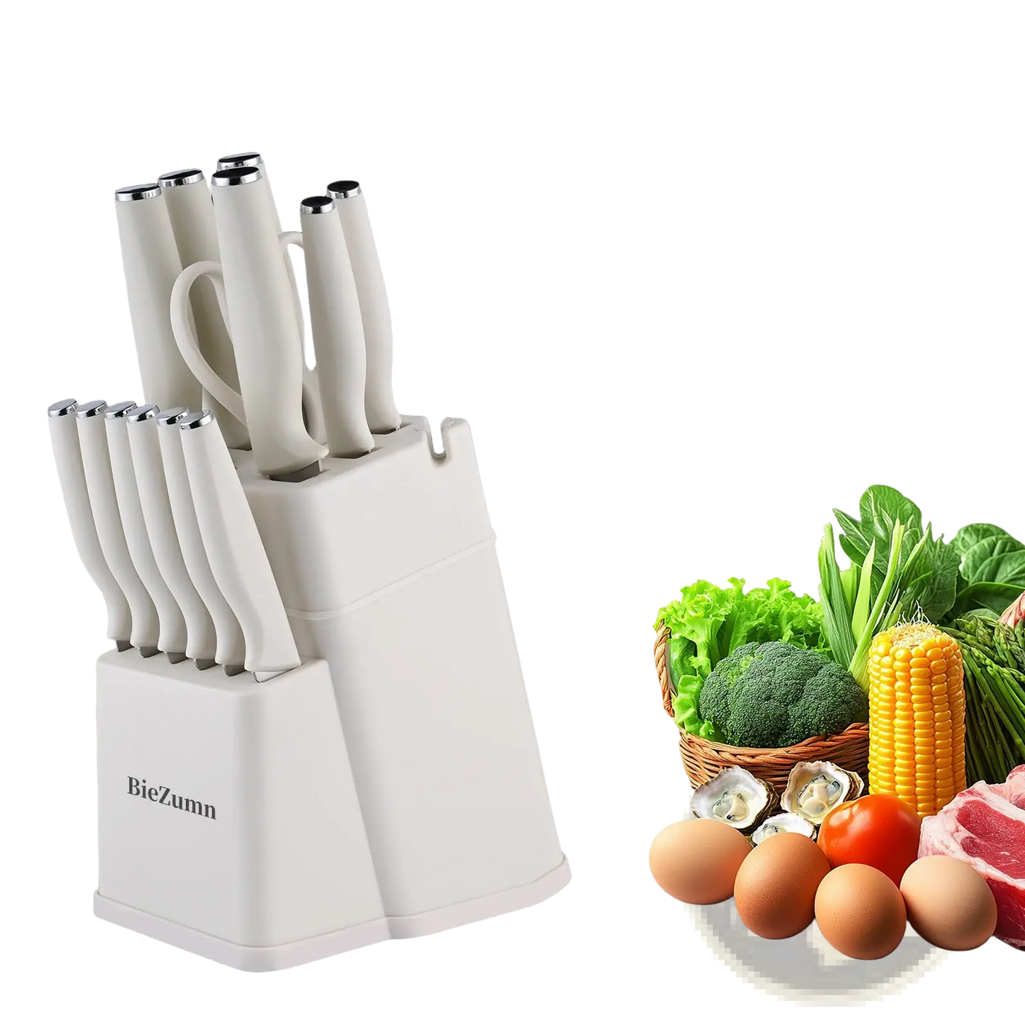 Stainless Steel Knife Set 15 Piece Chef Block Set