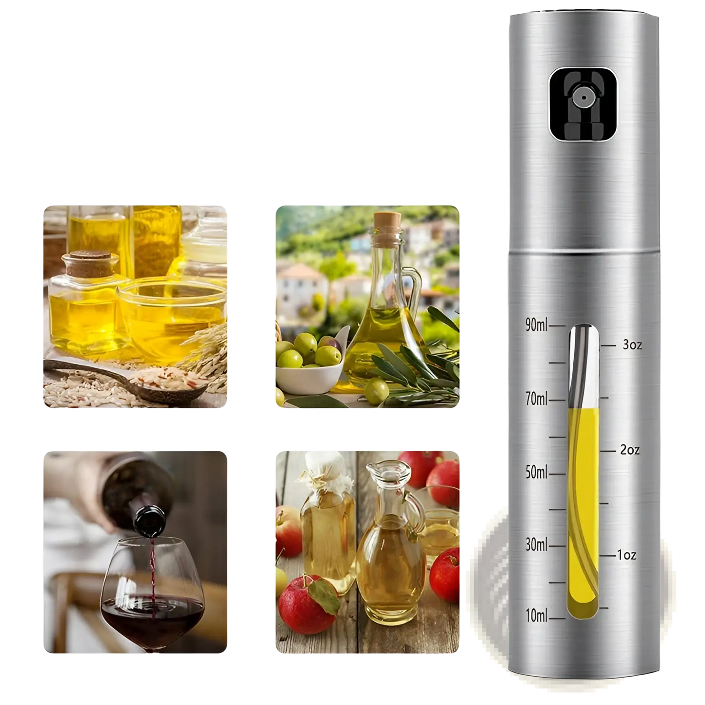 Stainless Steel Oil Sprayer with Measurement Scale