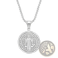 Stainless Steel Saint Benedict Medal Pendant Necklace