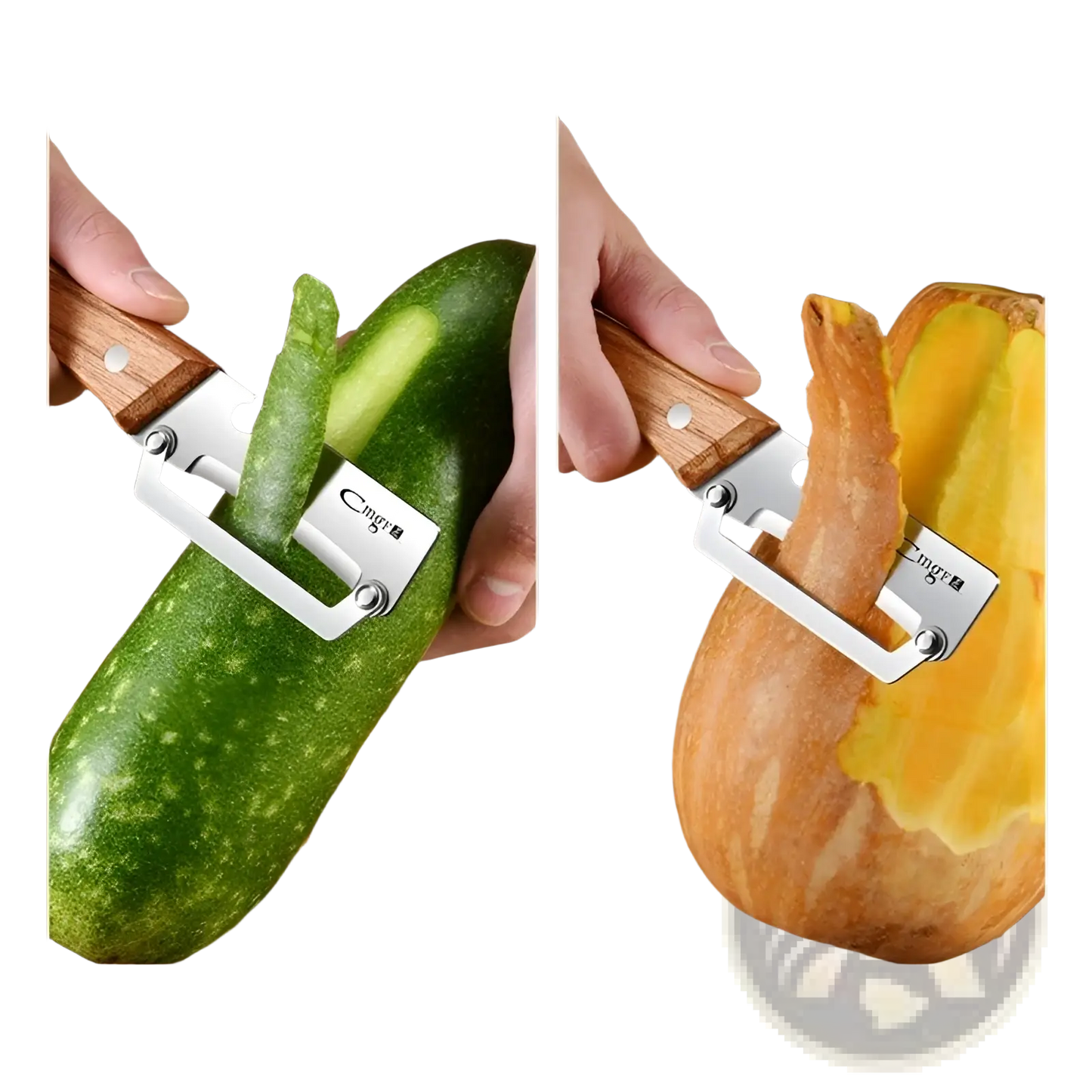 Stainless Steel Vegetable Peeler with Wood Handle 2pc