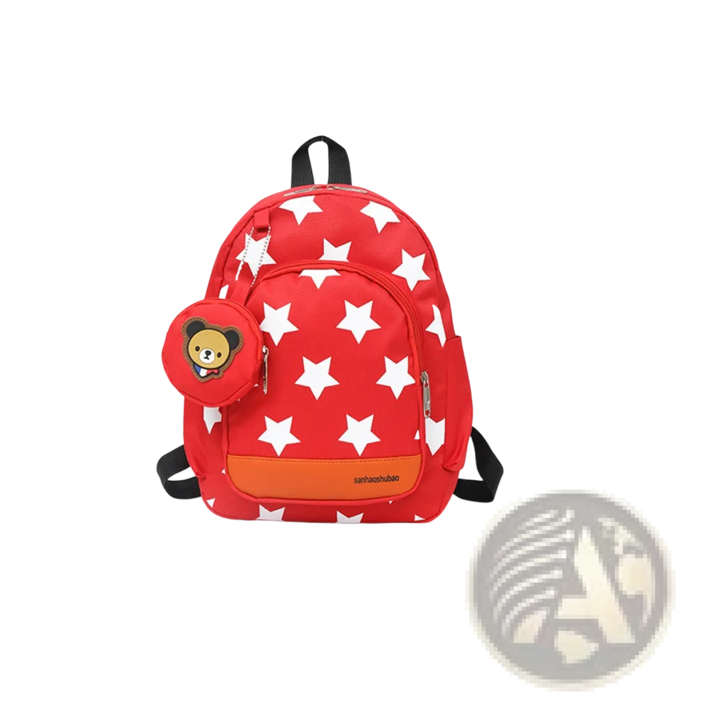 Star Print Soccer Backpack with Bear Coin Purse