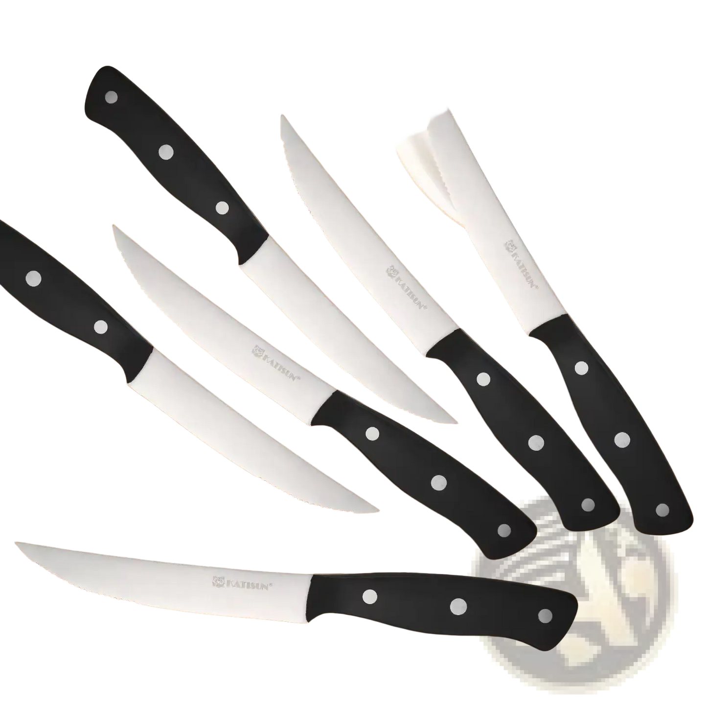 Steak Knife Set 8 Piece Carbon Steel Pom Handles