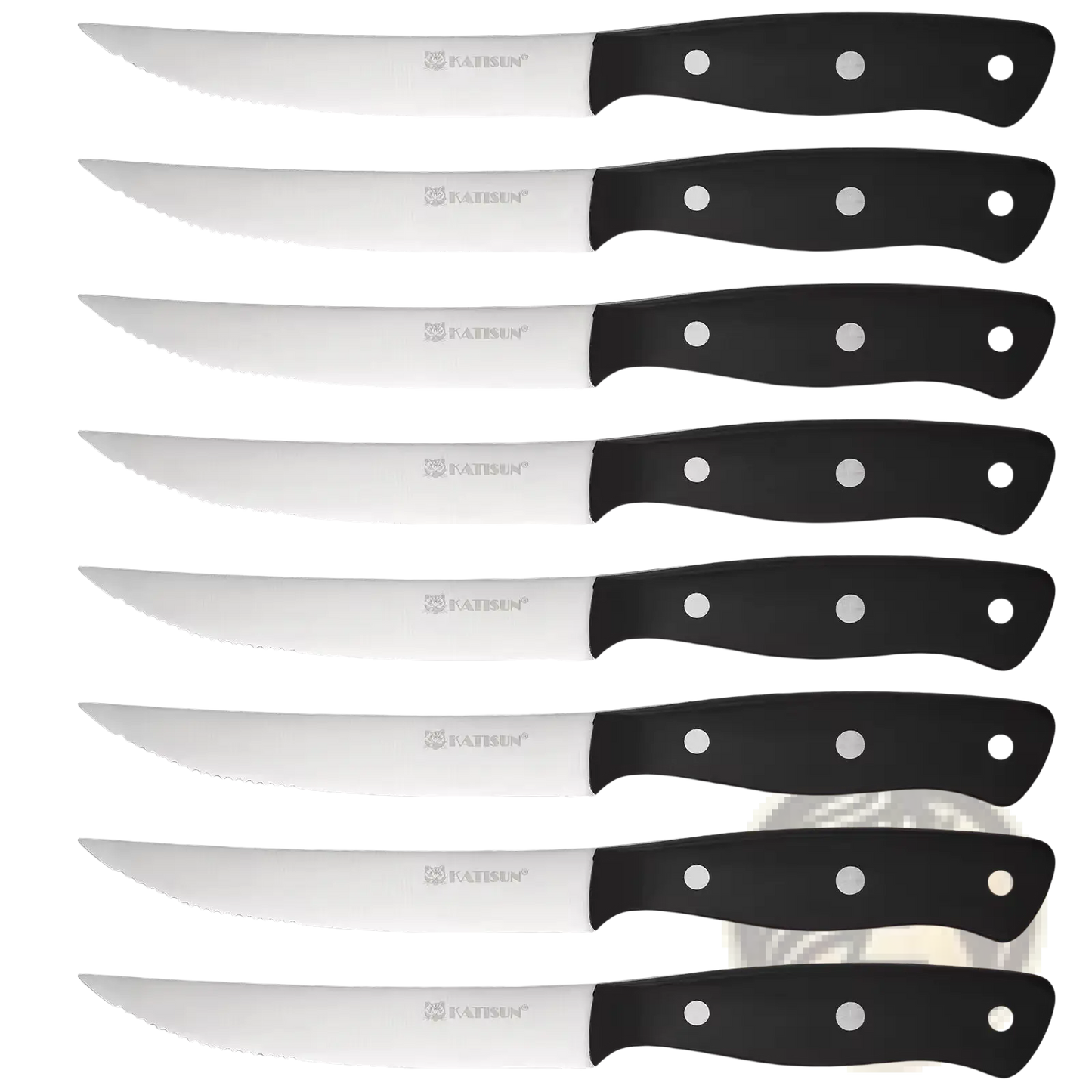 Steak Knife Set 8 Piece Carbon Steel Pom Handles