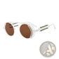 Steampunk Round Sunglasses with Double Spring Legs