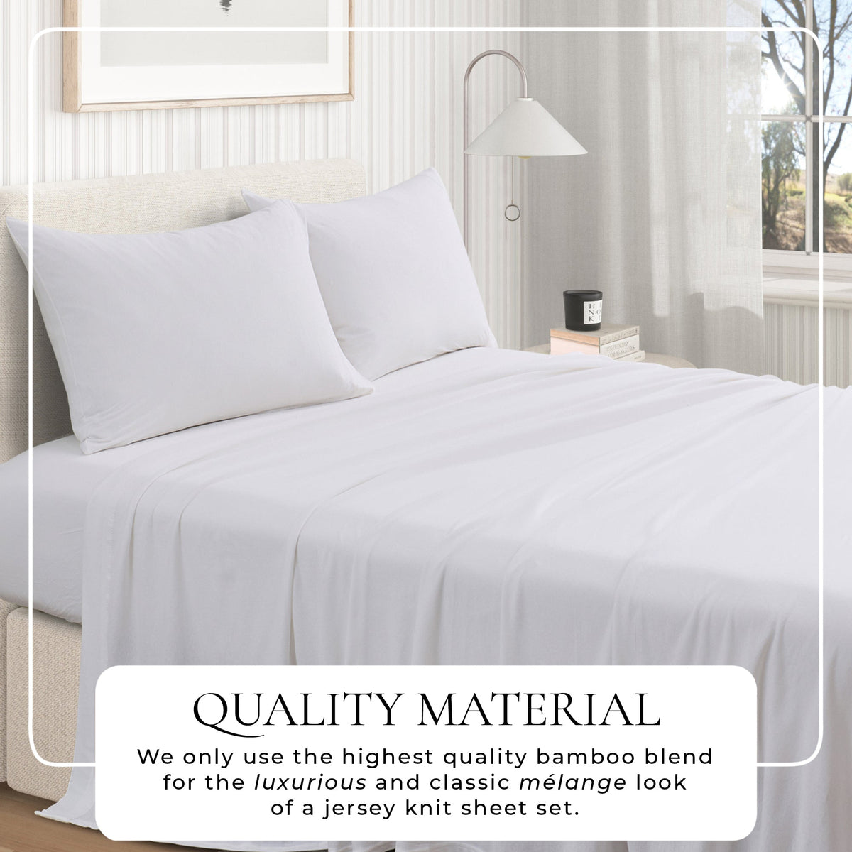 Viscose from Bamboo & Cotton Blend Jersey Knit Sheets