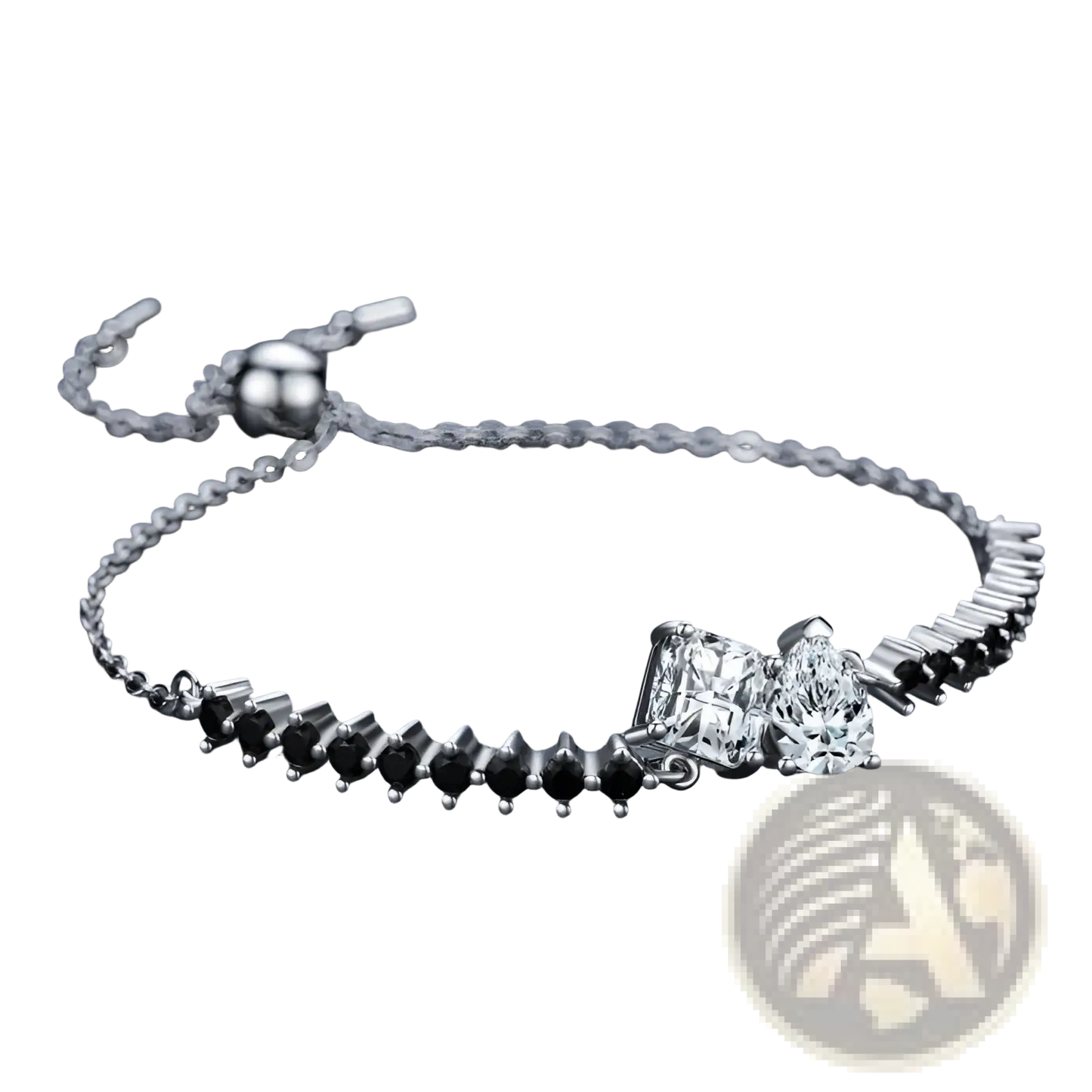 Sterling Silver Zircon Heart Pendant and Bracelet Set