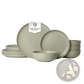 Stoneware Dinnerware Set 12 Piece Matte Sage Green for 4