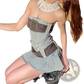 Strapless Denim Corset Mini Dress with Leather Belts