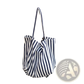 Striped Canvas Tote Bag High Capacity Shoulder Bag