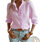 Striped Ruffle Stand Collar Textured Blouse
