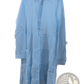 Striped Tiered Ruffle Shirt Dress with Lapel Collar