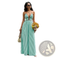 Striped v Neck Tie Back Summer Maxi Dress