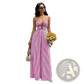 Striped v Neck Tie Back Summer Maxi Dress