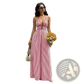 Striped v Neck Tie Back Summer Maxi Dress