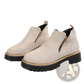 Suede Ankle Boots with Side Zipper and Chunky Sole