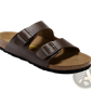 Suede Cork Footbed Sandals with Adjustable Buckles