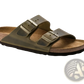 Suede Cork Footbed Sandals with Adjustable Buckles