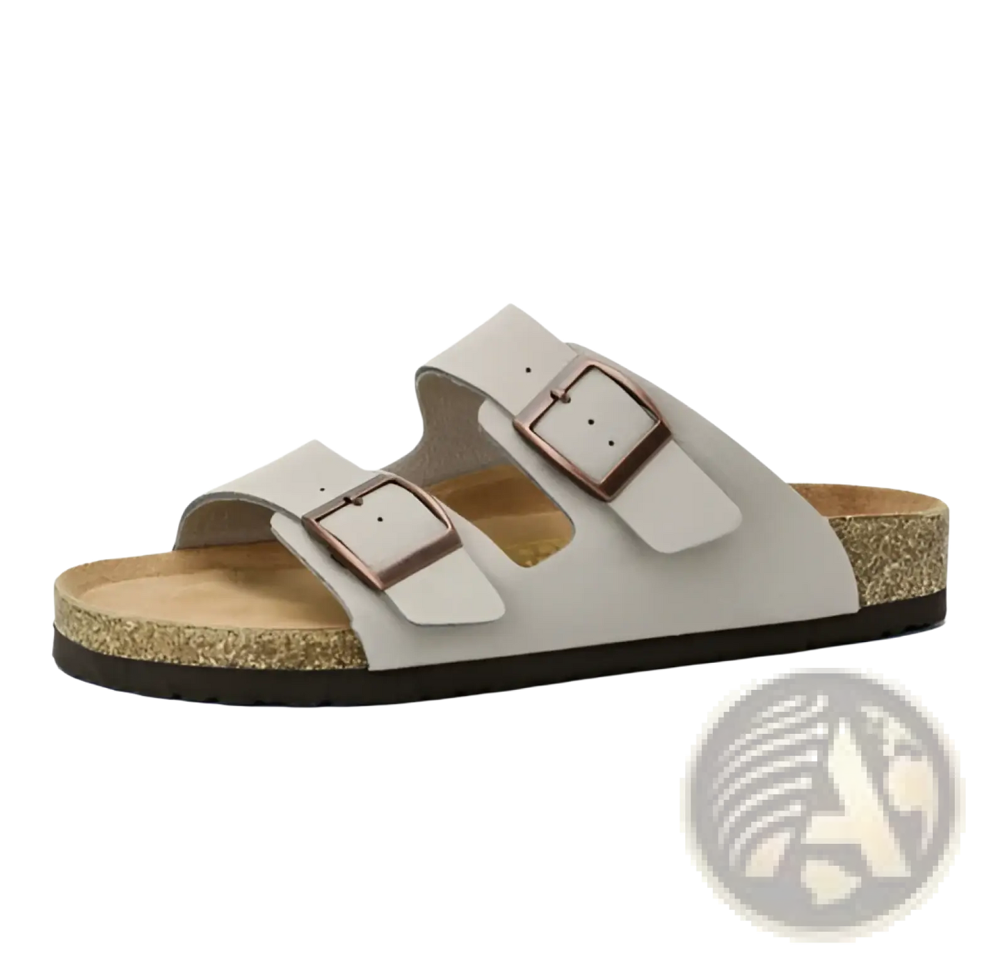 Suede Cork Footbed Sandals with Adjustable Buckles
