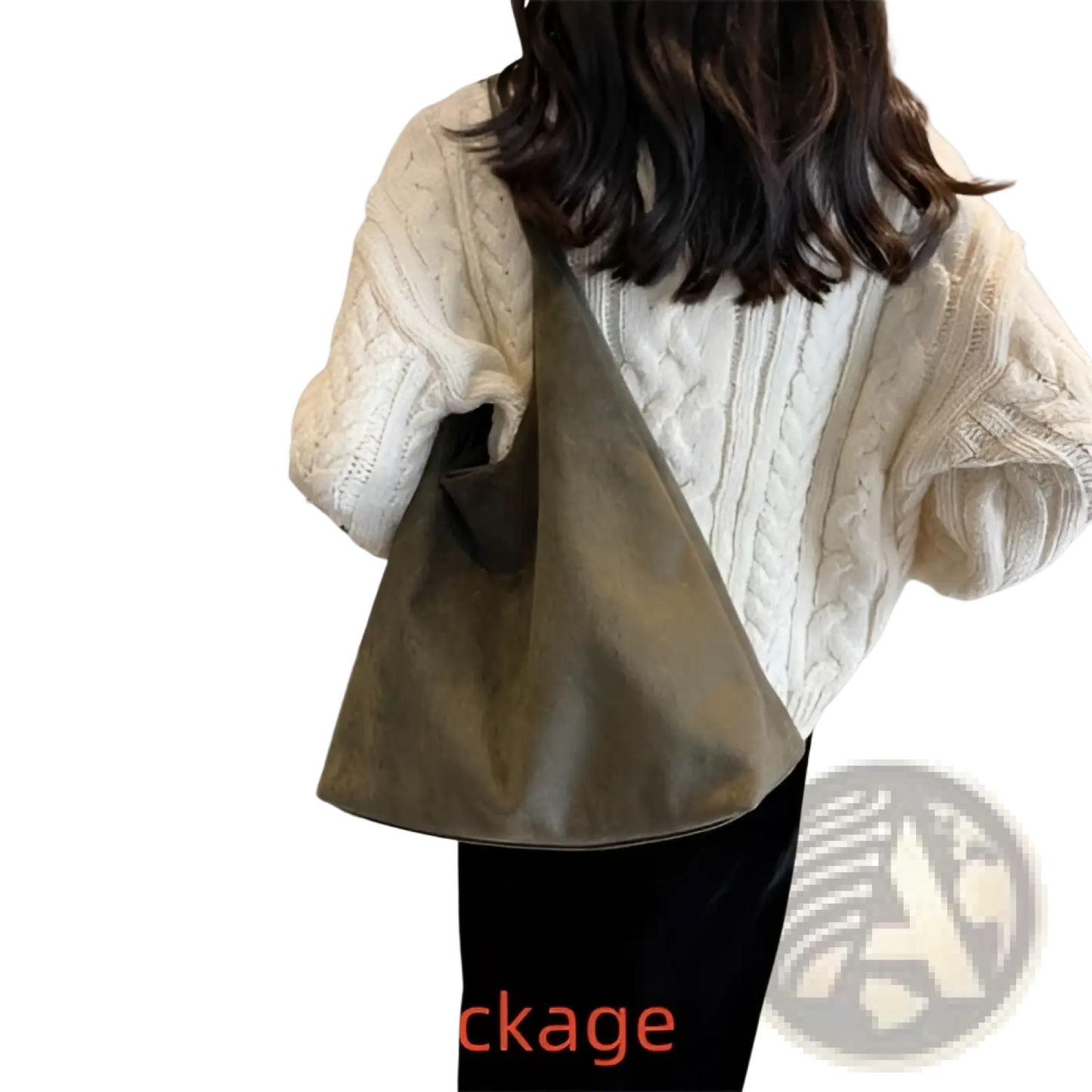 Suede Shoulder Bag Large Capacity Slouchy Tote Bag