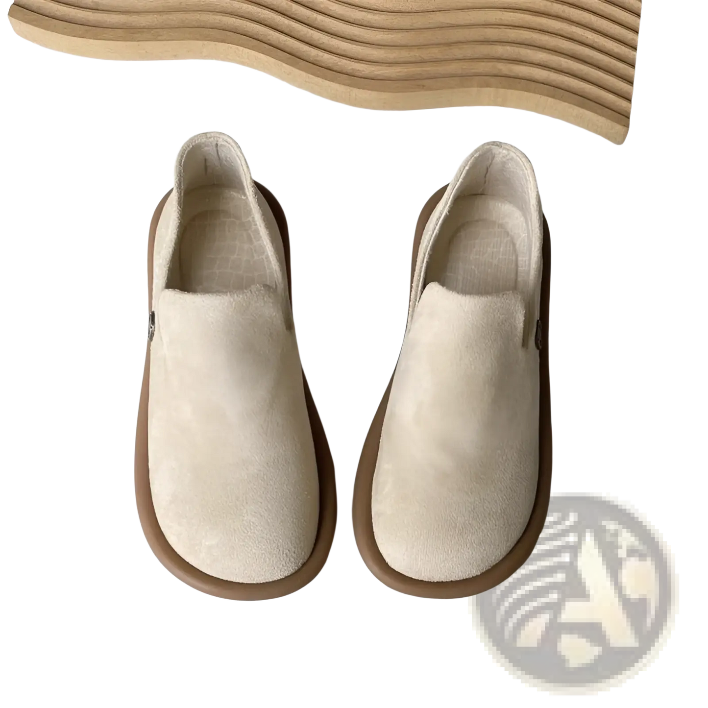 Suede Slip on Vintage British Style Low Heel Pumps