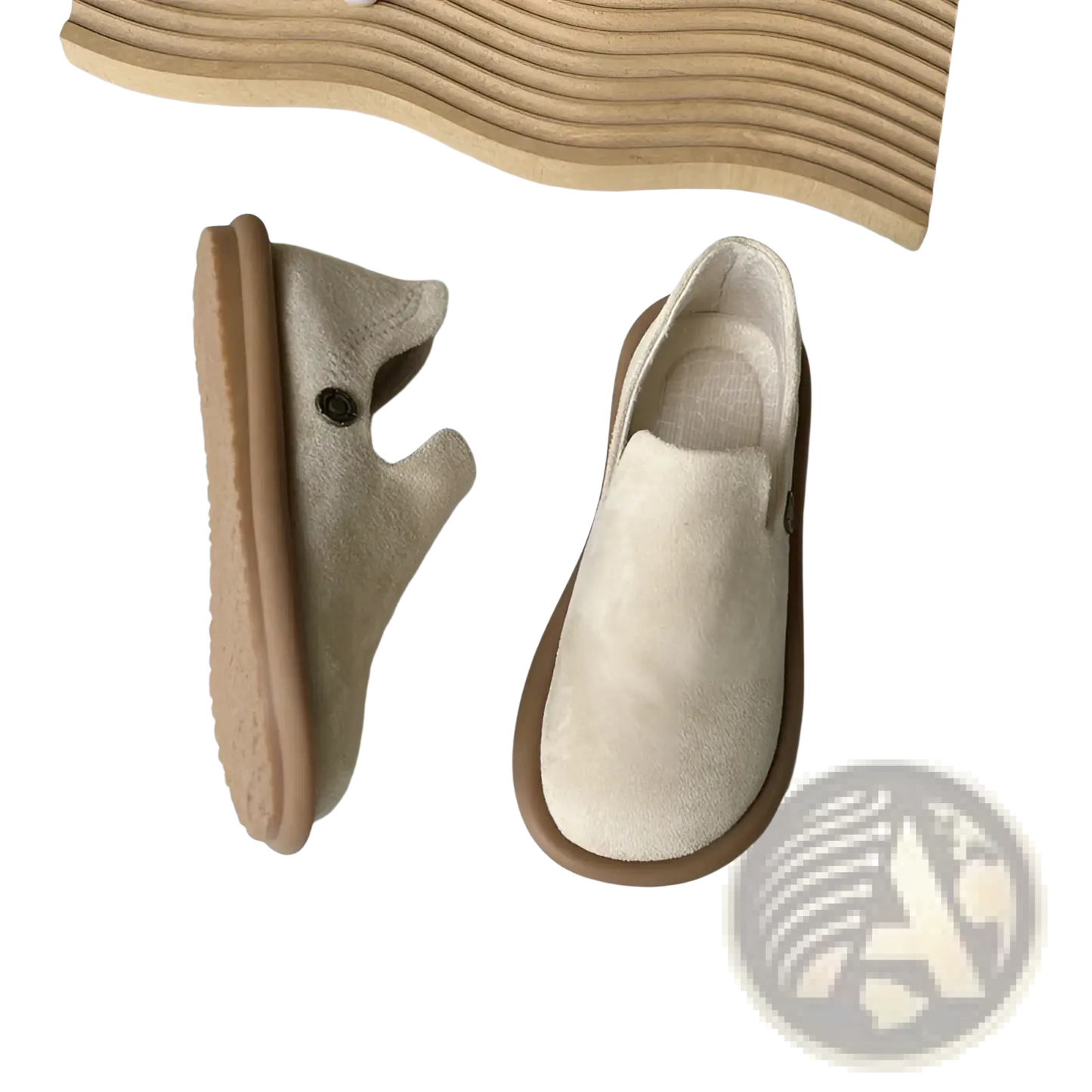 Suede Slip on Vintage British Style Low Heel Pumps