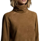 Suede Turtleneck Cargo Mini Dress with Long Sleeves