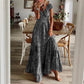 Floral Paisley v Neck Tiered Maxi Dress