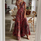 Floral Paisley v Neck Tiered Maxi Dress