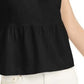 Regata feminina de algodão com camadas Style &amp; Co, preta, tamanho grande