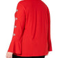 Blusa feminina com mangas enfeitadas INC International Concepts - Vermelho, tamanho pequeno S