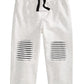 Calça jogger com remendo no joelho para bebês meninos First Impressions, branca, tamanho 12 MOS