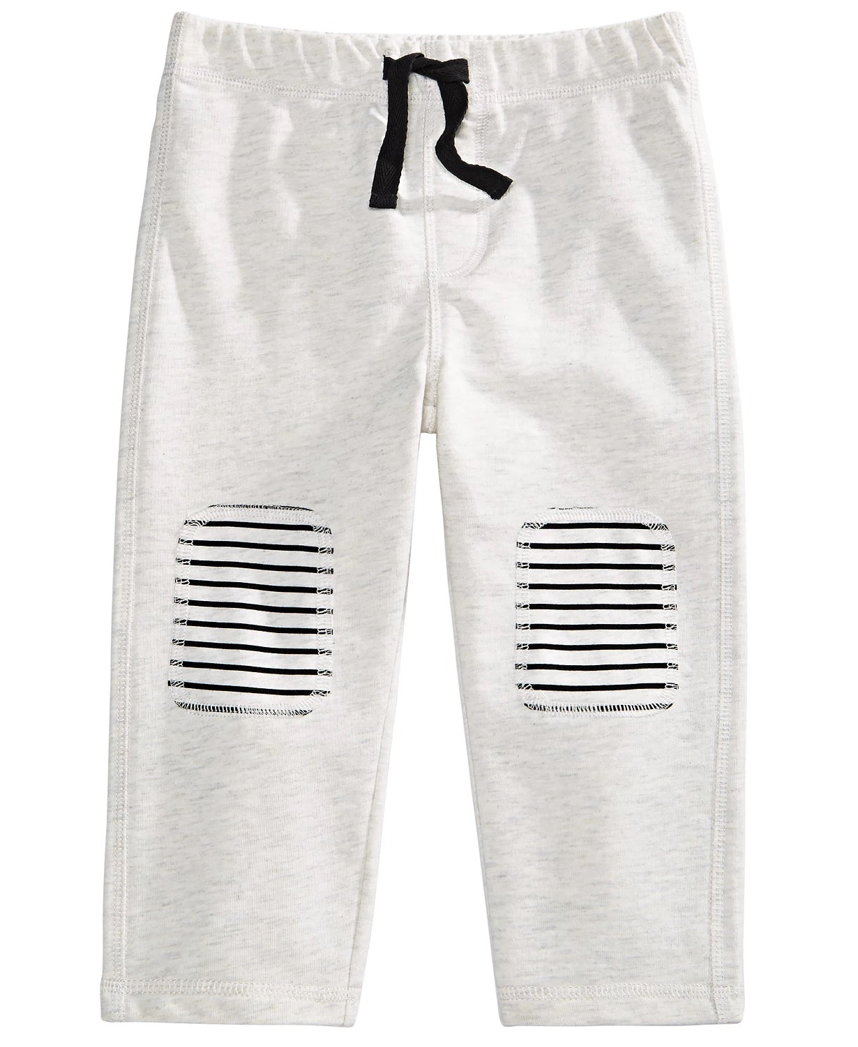 Calça jogger com remendo no joelho para bebês meninos First Impressions, branca, tamanho 12 MOS