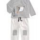 Calça jogger com remendo no joelho para bebês meninos First Impressions, branca, tamanho 12 MOS