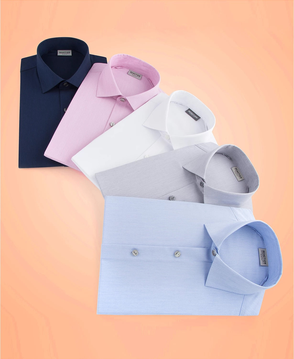 Camisa social masculina Kenneth Cole Reaction The Flex Slim Fit sem rugas, azul-marinho, tamanho 34-35