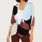Cardigan Alfani Feminino Colorblocked Aberto na Frente Azul Marinho Tamanho X-G