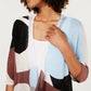 Cardigan Alfani Feminino Colorblocked Aberto na Frente Azul Marinho Tamanho X-G