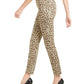 Calça jeans skinny feminina Guss com estampa de leopardo, marrom, tamanho 25