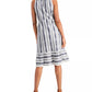 Vestido midi listrado jacquard feminino Style &amp; Co, azul marinho, tamanho médio